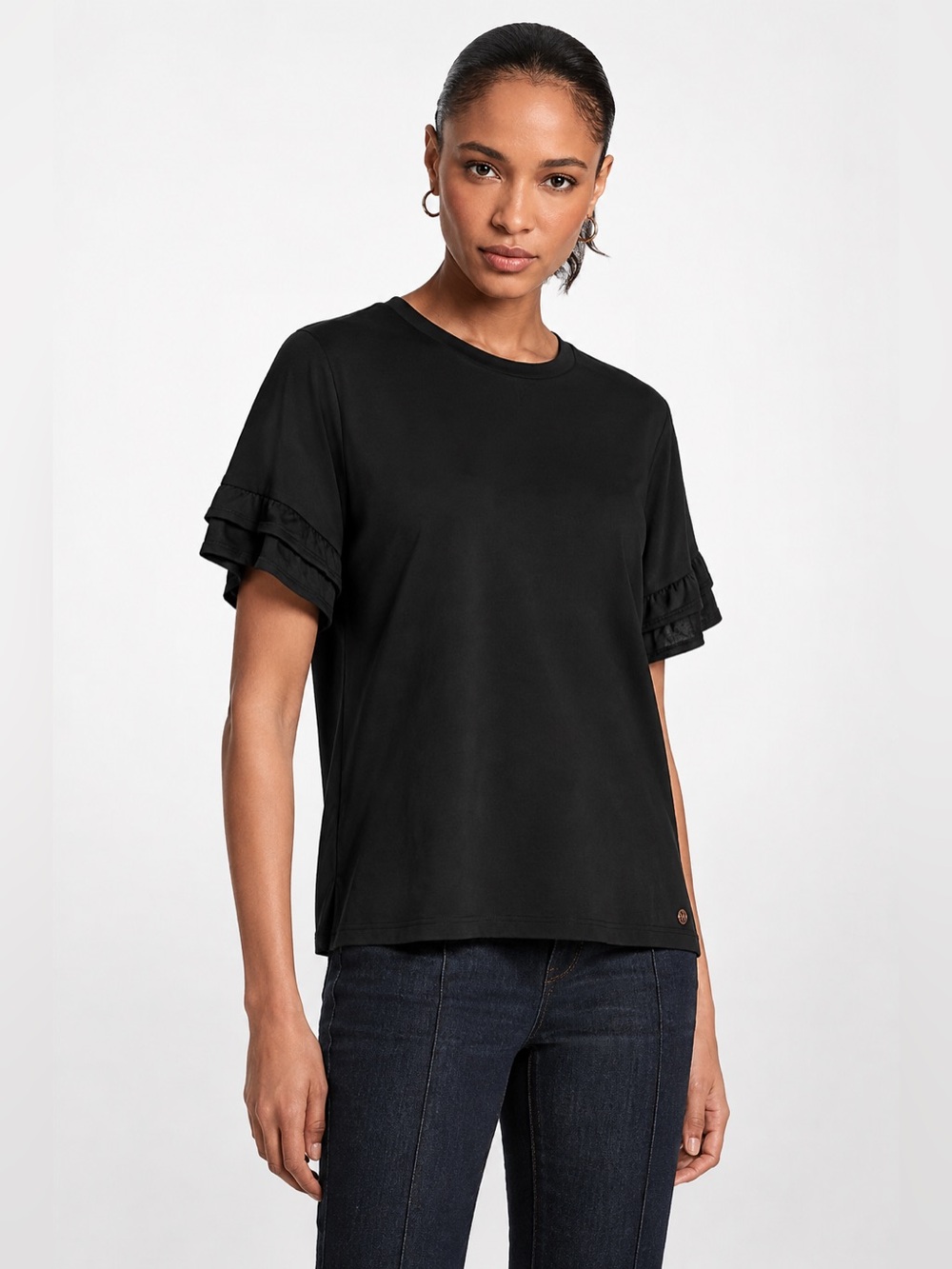 NWT Michael Kors Ruffled-Sleeve Top